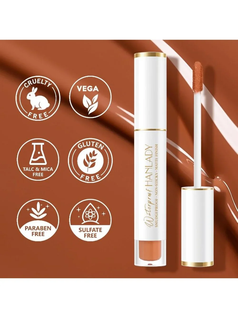 Women A60 Canyon Long-Lasting Non-Sticky Waterproof Matte Liquid Lipstick